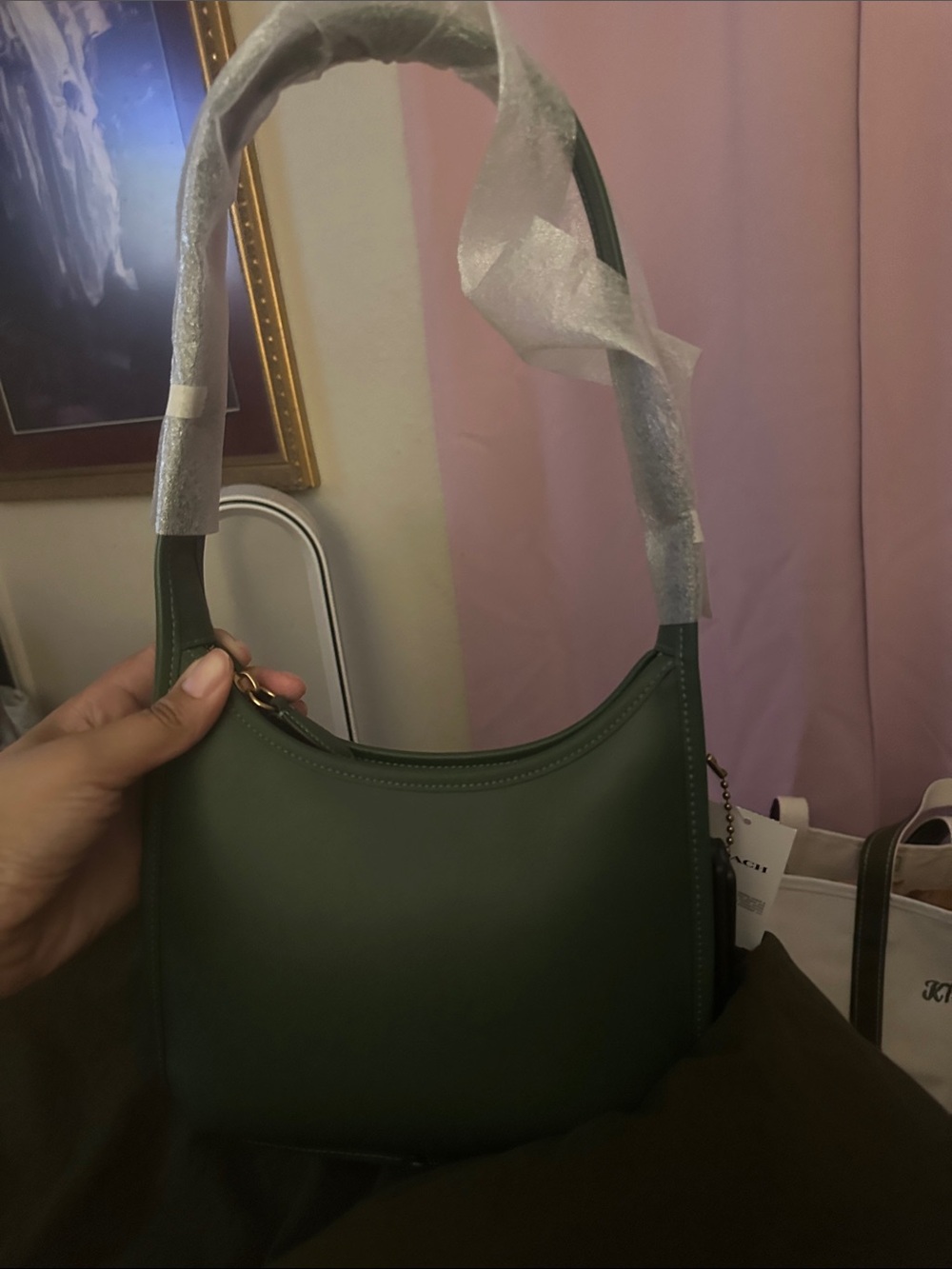 Coach Green Curved Shoulder Bag